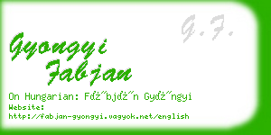 gyongyi fabjan business card